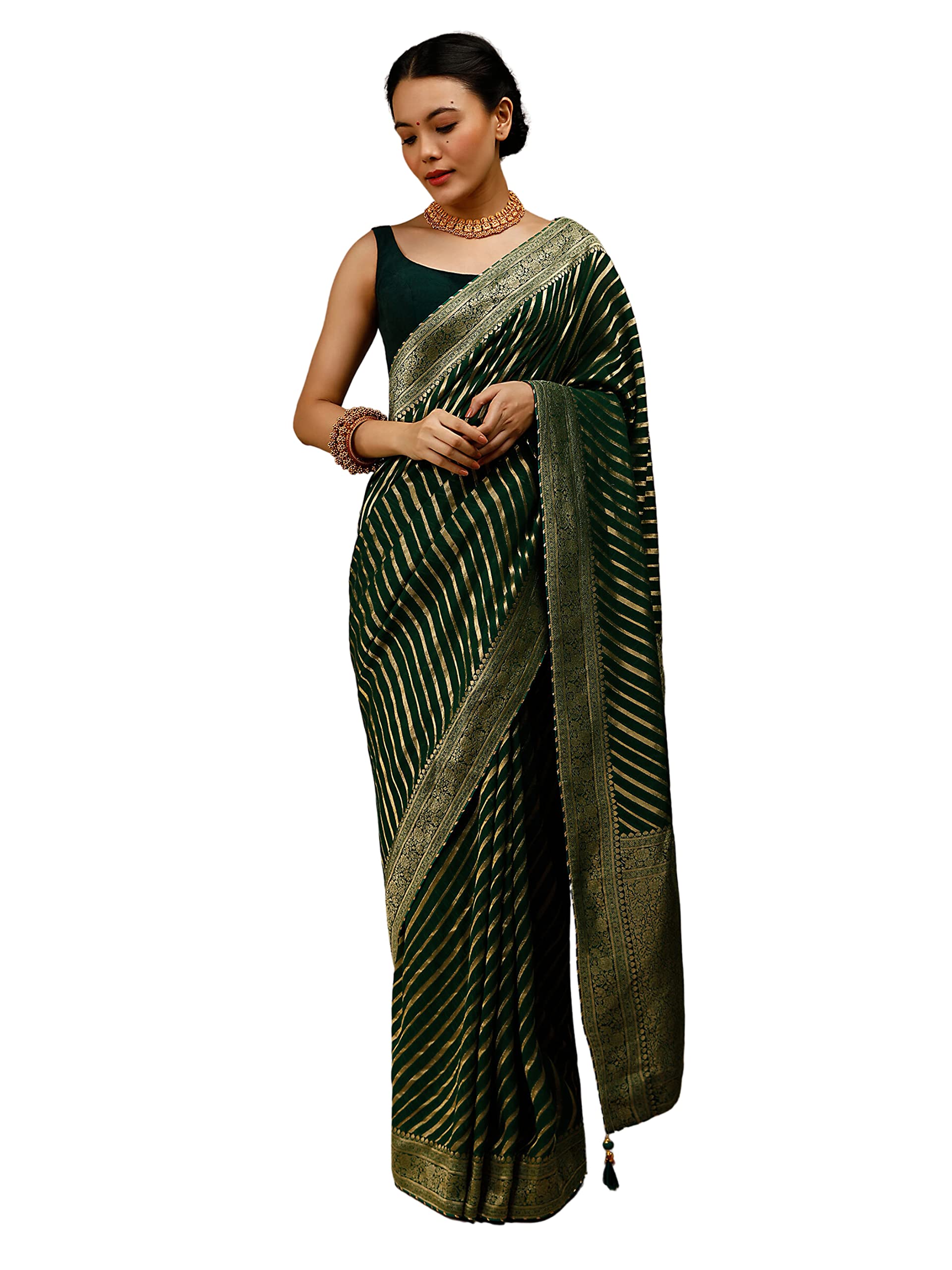 Elina fashionElina fashion Sarees For Women Banarasi Art Silk l Indian Rakhi Wedding Diwali Gift Sari with Unstitched Blouse