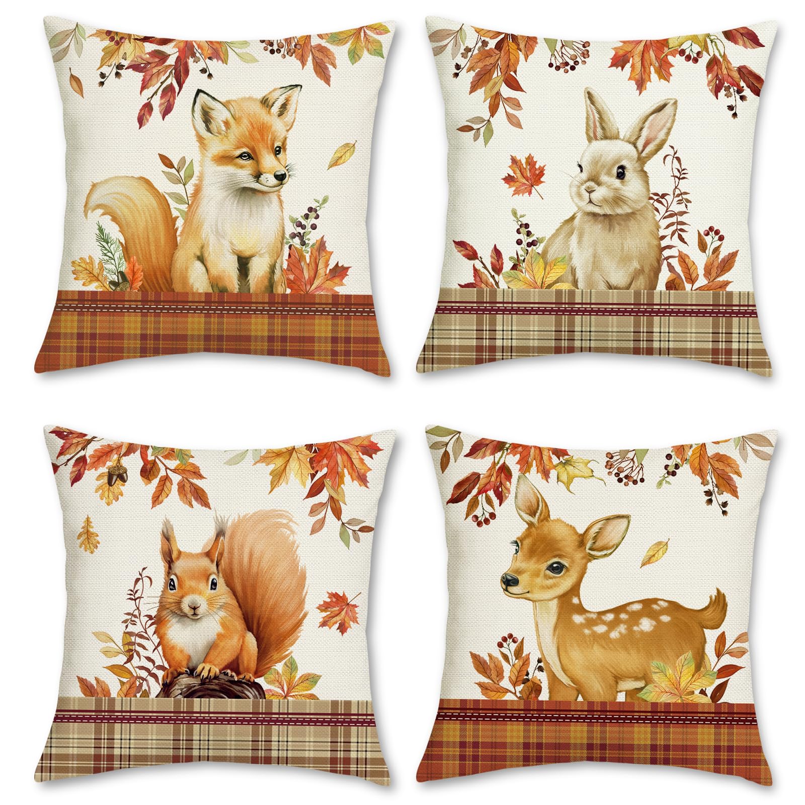 Federe Cuscino Bambini 45x45 Cm Set 4 Pezzi Bonhause Con Camion Giocattolo | Copricuscini Morbidi In Peluche Per Divano, Camera Letto | Cerniera Nascosta, Lavabili