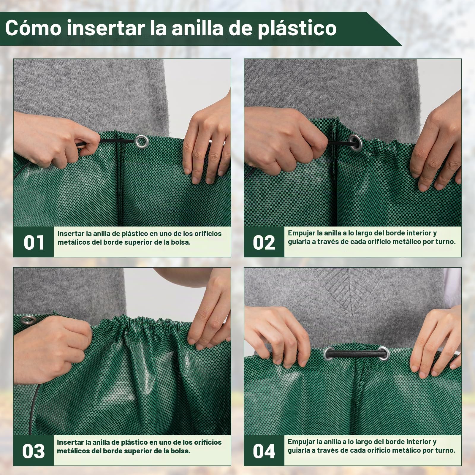 Velway Bolsas De Residuos De Jardín 500L X 2 - Reutilizables Con Asas, Tela Resistente Para Hojas, Basura Y Escombros, Bolsas Impermeables De Jardín