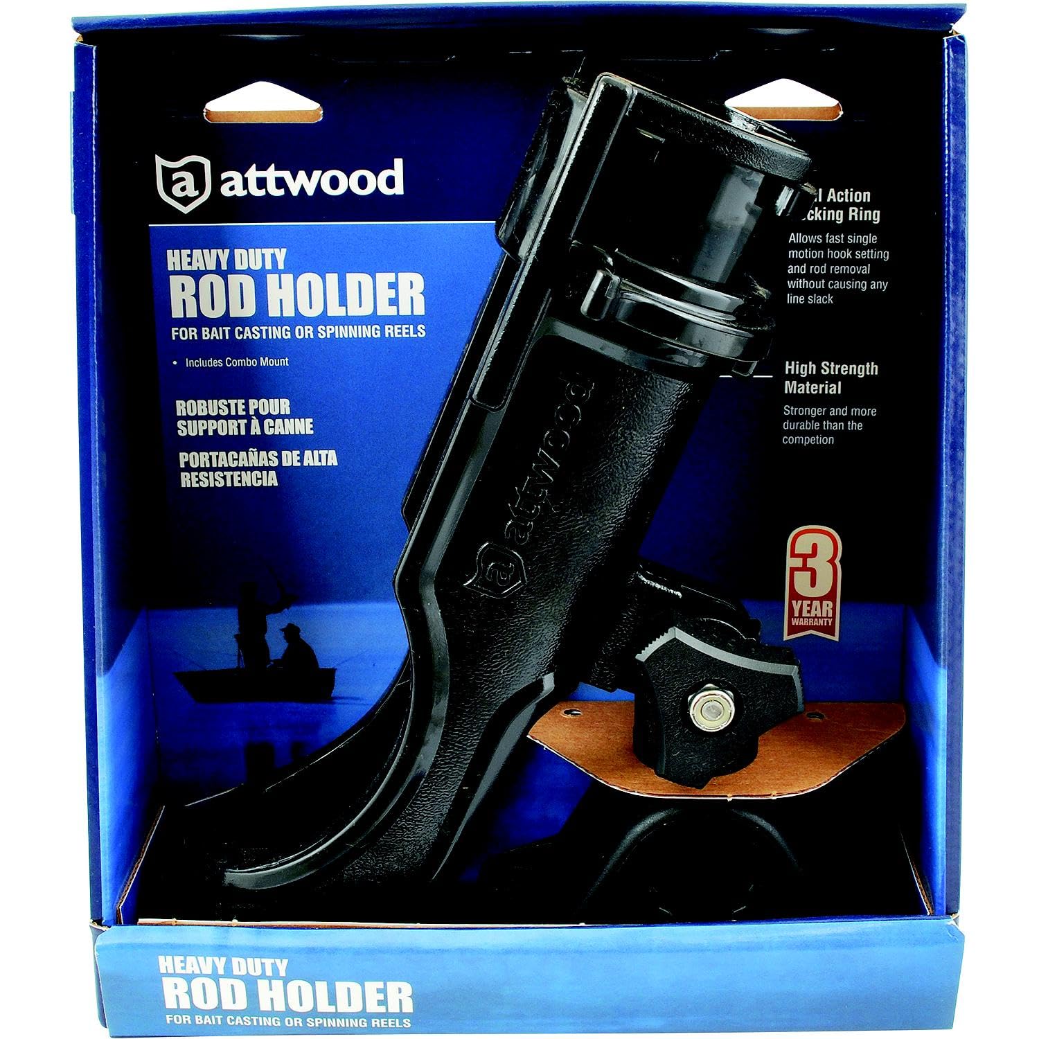 Amazon.com: Attwood 5009-4 Heavy-Duty Adjustable Rod Holder with Combo  Mount, Black Finish : Sports & Outdoors