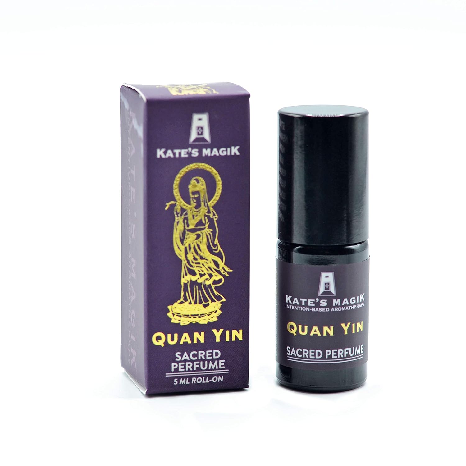 Kate's Magik Quan Yin Sacred Perfume 100% Pure Rose, Sandalwood, And Vanilla Essential Oils in Organic Jojoba Kindness and Forgiveness. Woody, Sweet and Aromatic