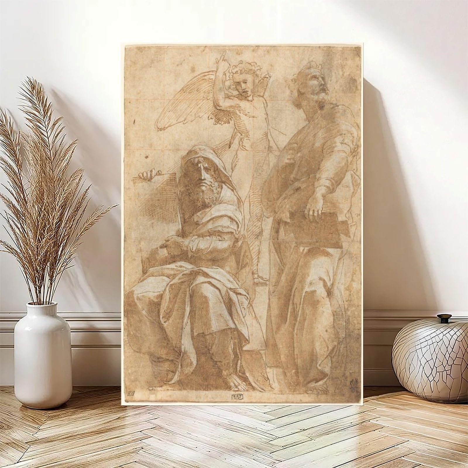 WCYB Raffaello Sanzio Poster mit den Propheten Hosea und Jonah von Raffaello Sanzio, Wandkunstrahmen, 40,6 x 61 cm (L x B)