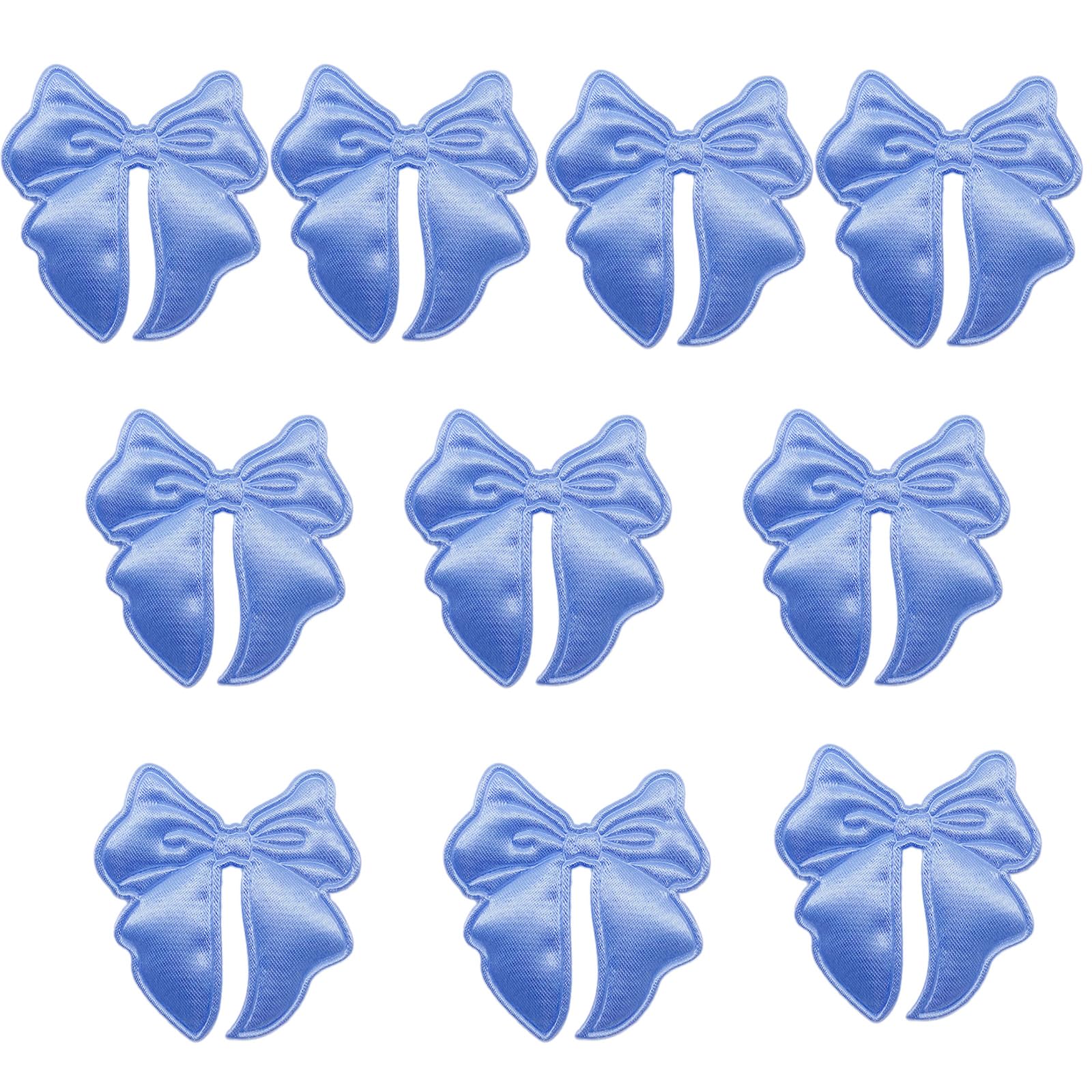 Jazuaiao 10 Pcs Bows Patches Double Side Decorative Sew on Applique Bowknot Embroidered