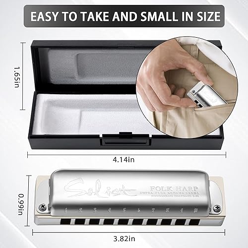 Miniatura 4 de KONGSHENG Arpa folclórica solista, armónica diatónica de 10 agujeros, regalos para niños, principiantes y jugadores profesionales (clave de C)
