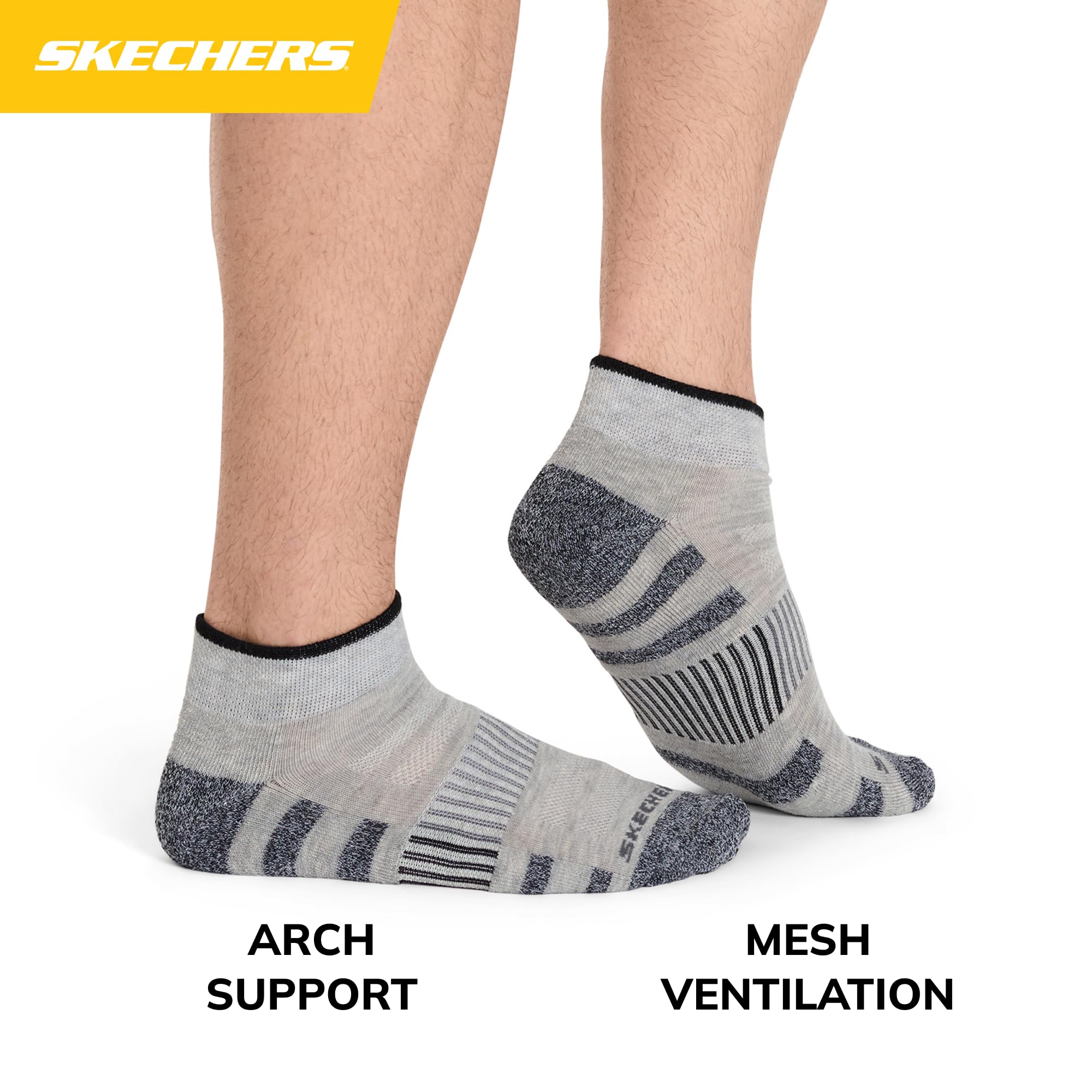 Skechers skarpety Mężczyźni 8-pack Work Collection Quarter Crew Socks, Extended Cushion & Mesh Ventilation