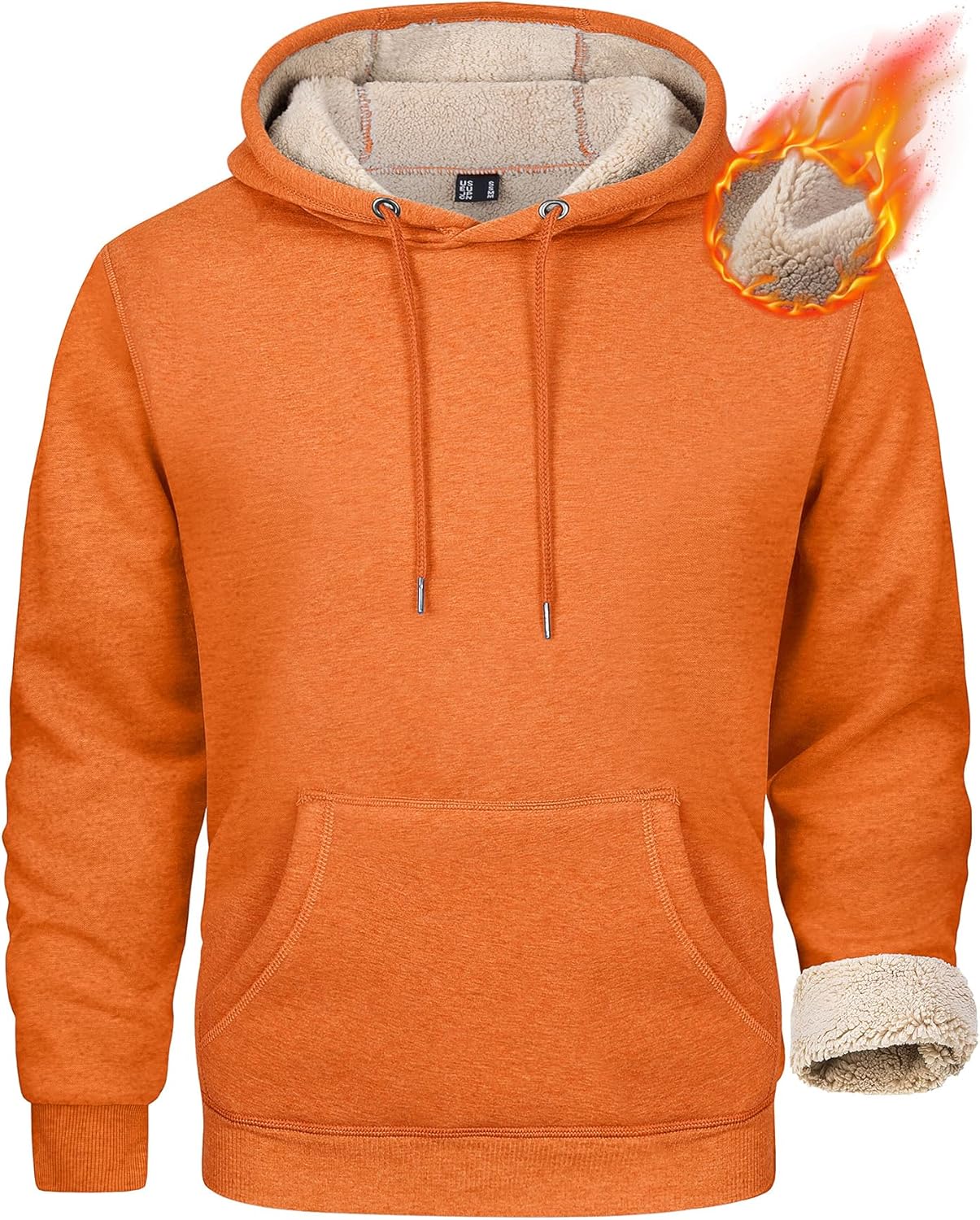 MAGCOMSEN Men's Heavy Hoodie Sherpa Fleece Lined Pullover Thick Winter Hooded Sweatshirt