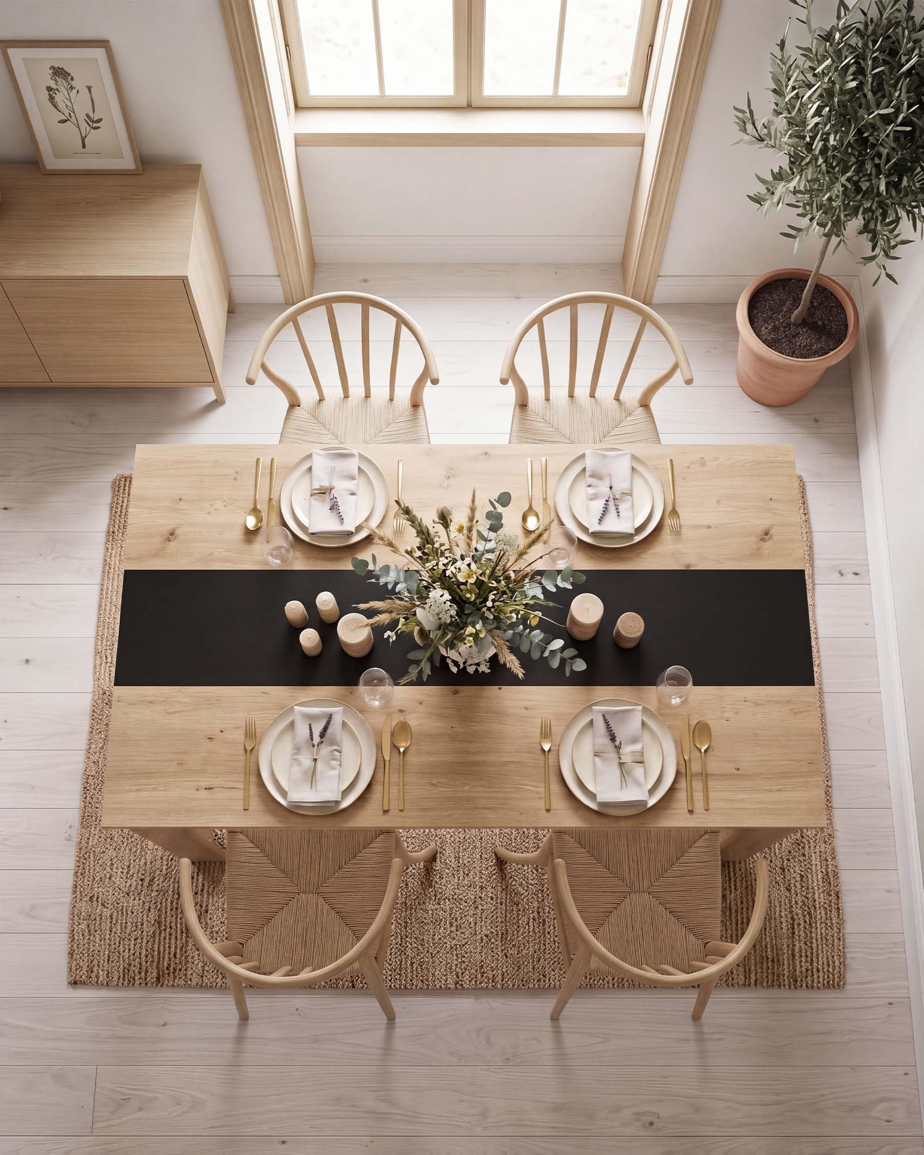 Tavolo da pranzo in legno, 140 x 70 cm, tavolo da cucina, tavolo da