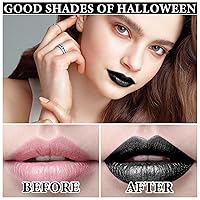 Vista 3 de Juego de delineador de labios y lápiz labial, lápiz labial líquido negro mate de alta pigmentación de larga duración, brillo de labios negro