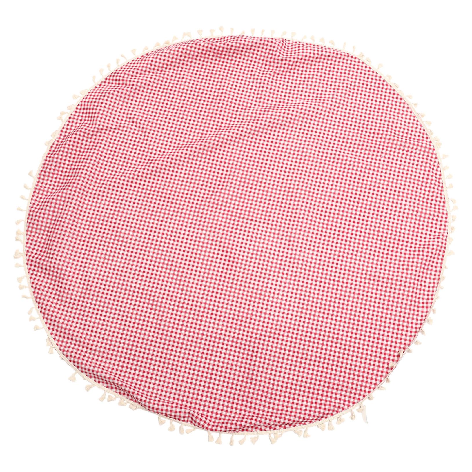Nappe ronde rose à carreaux pour sublimer vos repas de famille et protéger la table