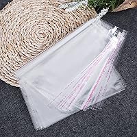 Vista 7 de Bolsas de celofán transparentes autoadhesivas para ropa, 14 x 20 pulgadas, grandes bolsas de polietileno OPP sellables, 100 unidades para ropa