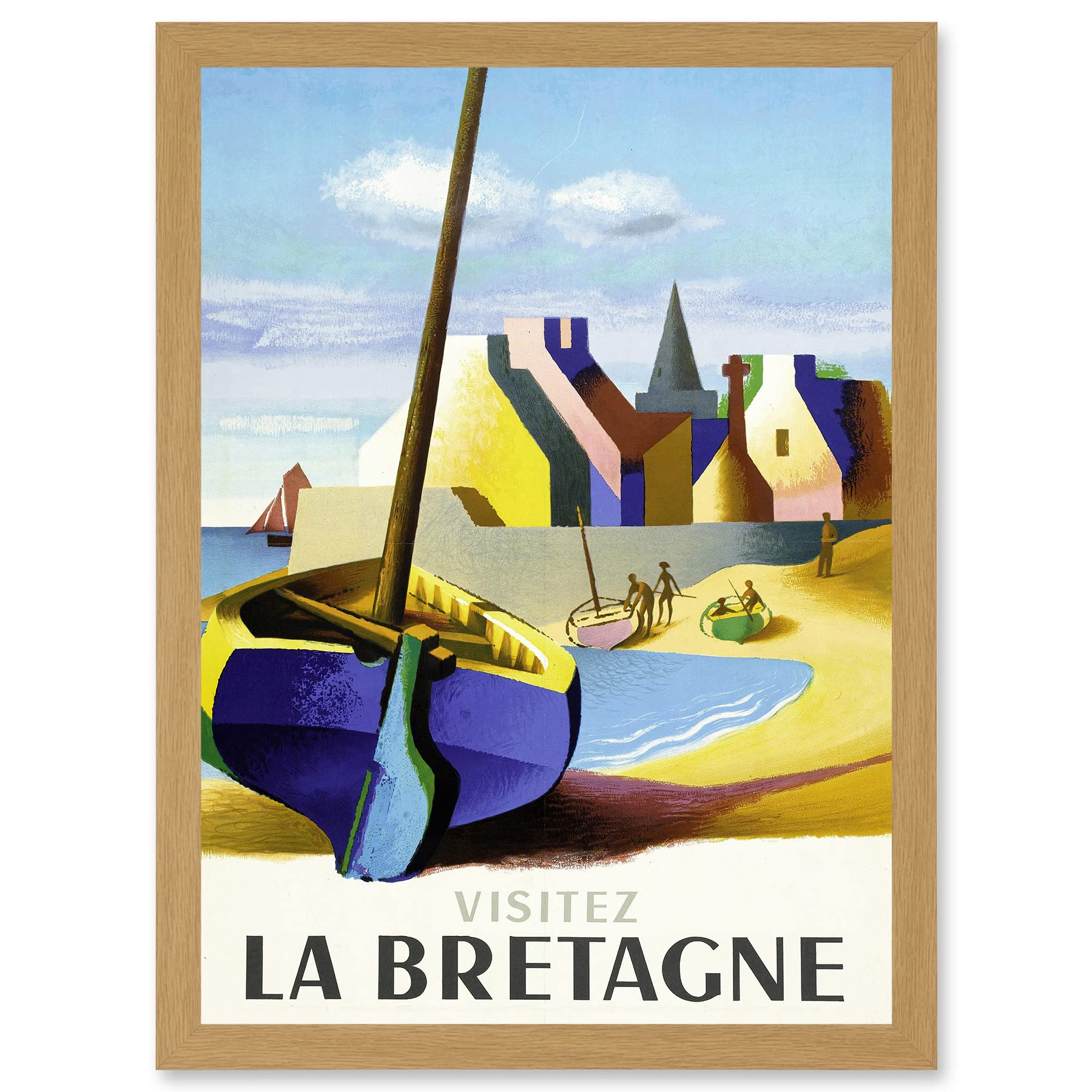 Artery8 Nathan Visit Brittany Bretagne Railway Travel Advert France Artwork Framed Wall Art Print A4