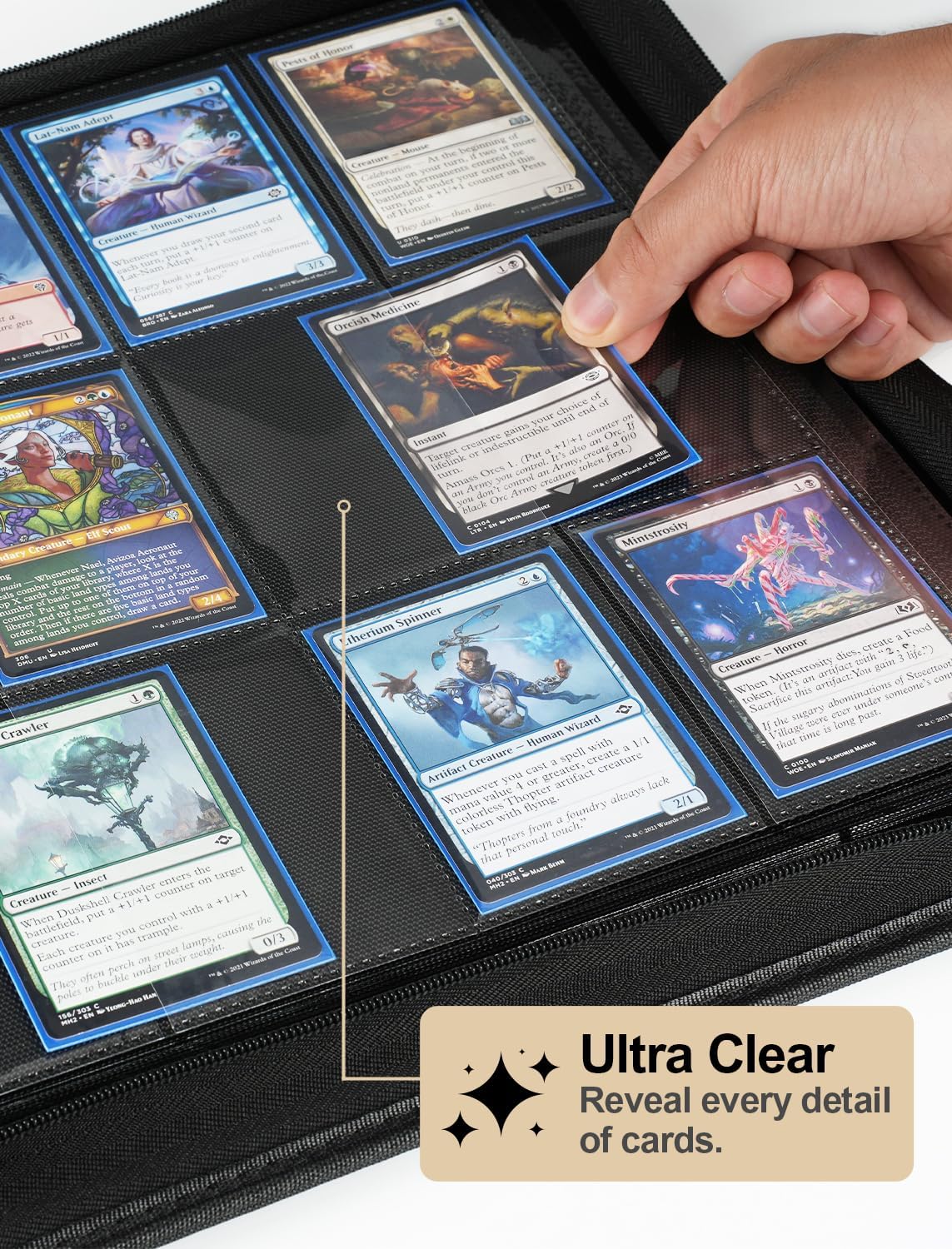 12-Pocket Card Binder for 960 Trading Cards | Sports Cards, Zipper Album with 40 Side-Loading Sleeve Pages, Compatible with TCG | MTG Cards and Baseball | Basketball | Football Cards