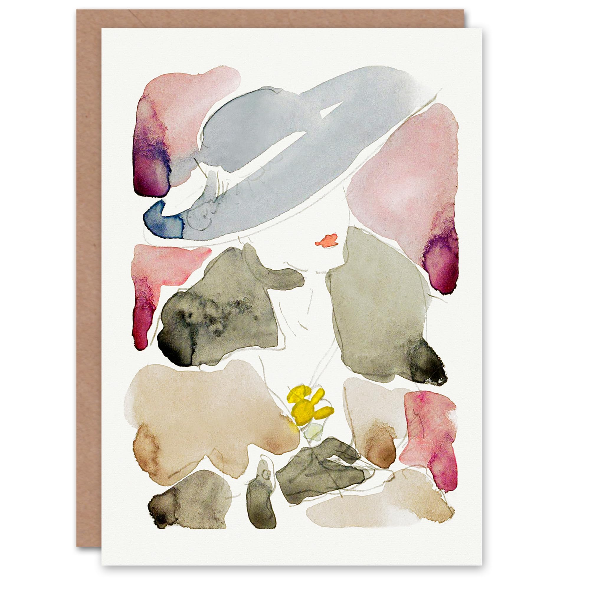 Artery8 Reijer Stolk Art Card Woman With a Hat Abstract Watercolour
