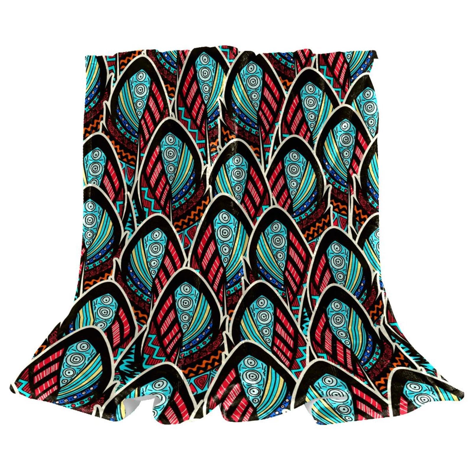 Couverture polaire paon rétro chic et plaid doux de qualité supérieure pour lit et canapé