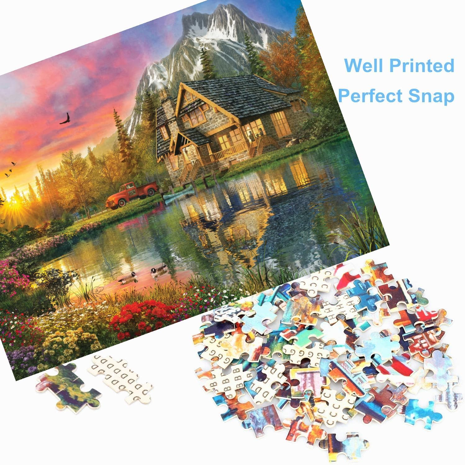 500 Piece Puzzles for Adults Lakes and Mountains 20.5 x 15 Inch 500 Piece Jigsaw Puzzles for Adults Puzzles 500 Pieces for Adults Educational Challenge Puzzle