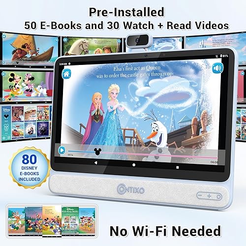 Miniatura 4 de Contixo Tableta para niños  A3 Educational Learning Kids Tablet, pantalla táctil HD de 15.6 pulgadas, Android 11, 8 GB 256 GB, con 80 videos de