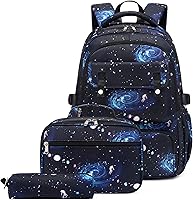 Vista 1 de Mochila escolar con estampado de galaxias para niños de secundaria y primaria