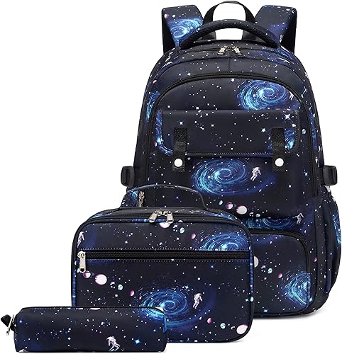 Mochila escolar con estampado de galaxias para niños de secundaria y primaria