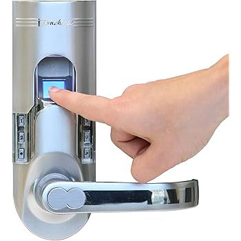 iTouchless Bio-Matic Fingerprint Door Lock, Right Handle, Silver