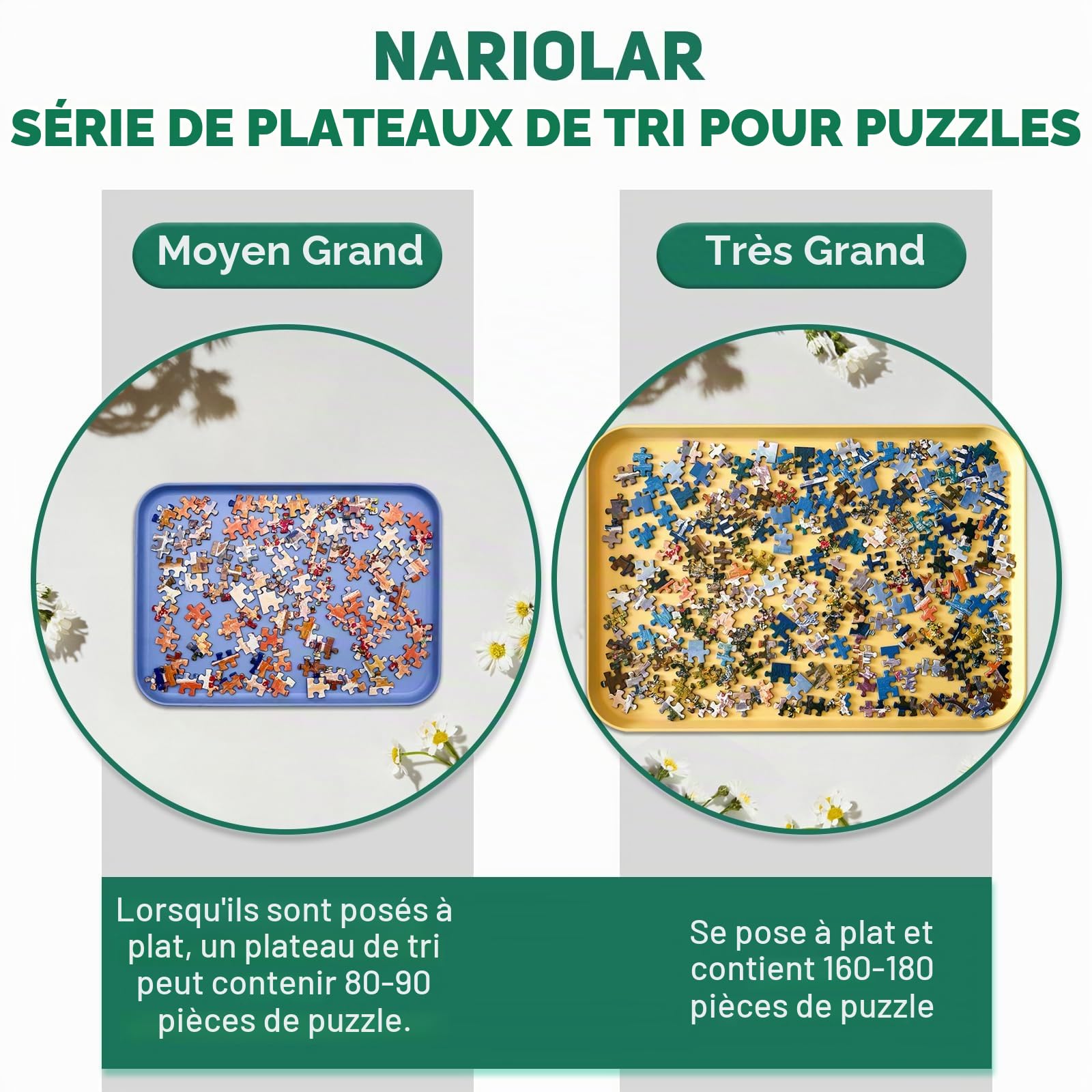 Nariolar Chemise de Rangement pour Puzzle Permettant de Ranger 1000 Pièces de Puzzles – 15 Pochettes HD, Espace pour 30 Puzzles