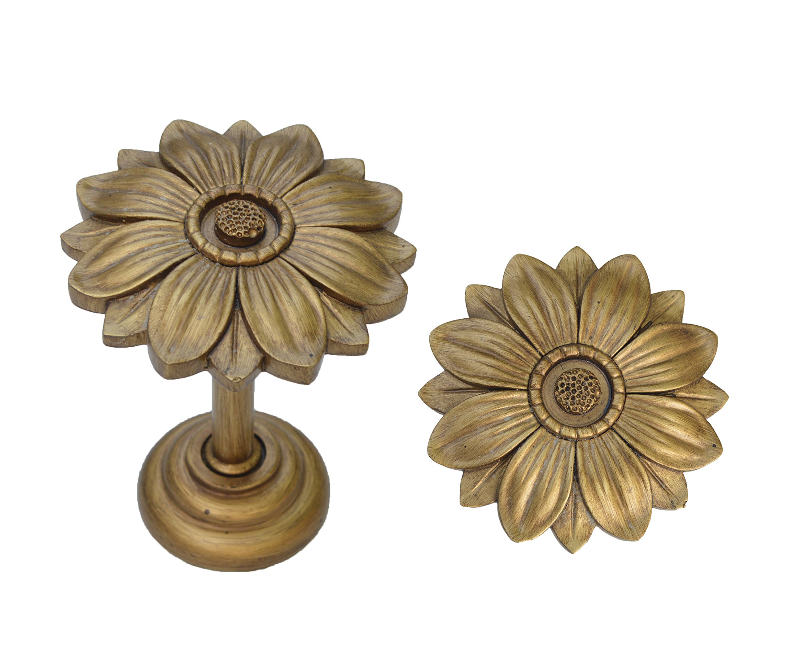 Urbanest Bloom Decor Drapery Medallion Holdback, 2 pcs (Renaissance Gold)