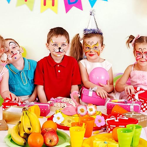 Miniatura 6 de 13 piezas de decoración de pastel de flamenco para tartas de verano con bonitas figuras de flamenco rosa y hojas de palmera de flores de hibisco