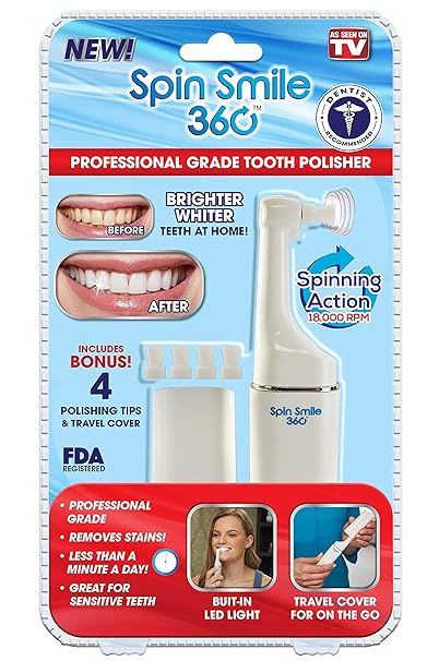 Amazon Com Spin Smile 360 Professional Grade Tooth Polisher Seen On Tv Beauty Personal Care