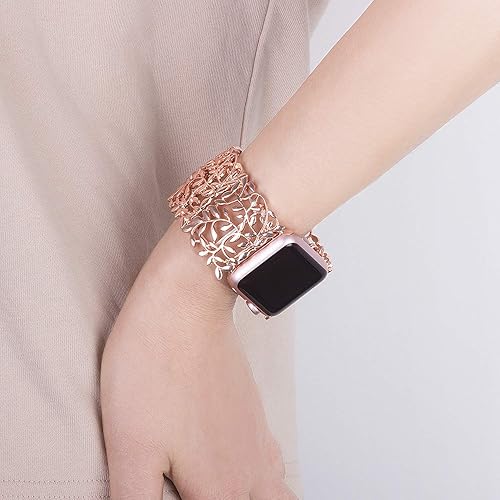 Miniatura 5 de VIQIV Correa de pulsera compatible con Apple Watch de 1.496in, 1.575in, 1.614in, 1.654in, 1.732in, 1.772in, iWatch Series SE 7654321 para mujer,