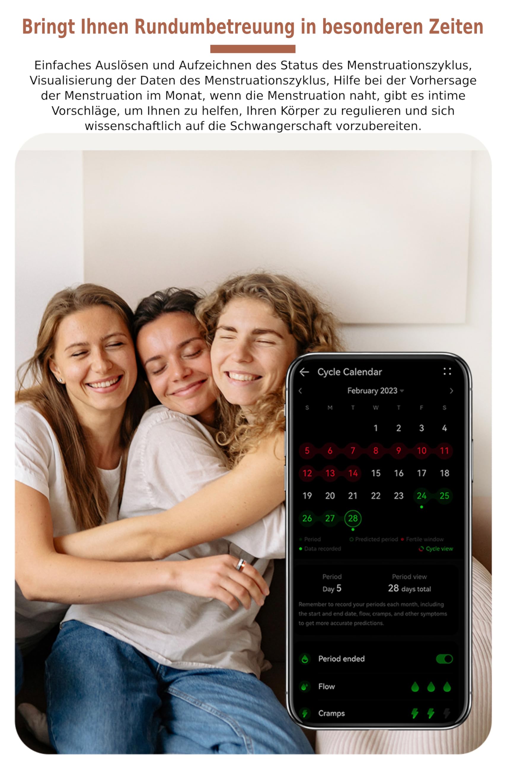 Aizo Ring - Votre Partenaire de Vie, Smart Ring Pro amélioré avec Télécommande et Rappel de Calendrier, Tracker d'activité étanche 5 ATM, Or Rose pour Femme à Usage Quotidien