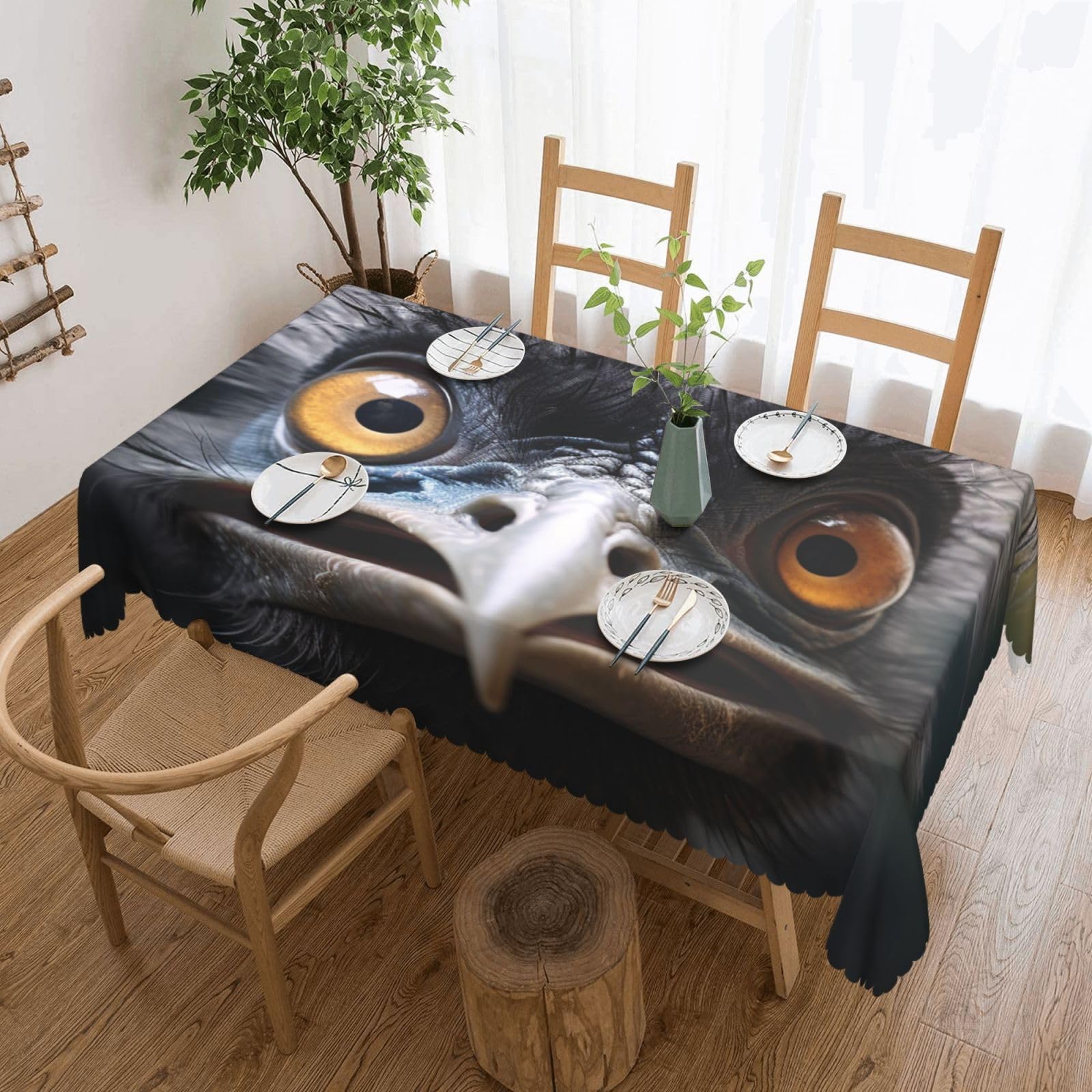 FodPand Emu Tablecloths for Rectangle Tables 54 x 72 Inch - Reusable Washable Dining Table Clothes - Stain and Wrinkle Resistant Decorative Fabric Table Cover for Wedding Party