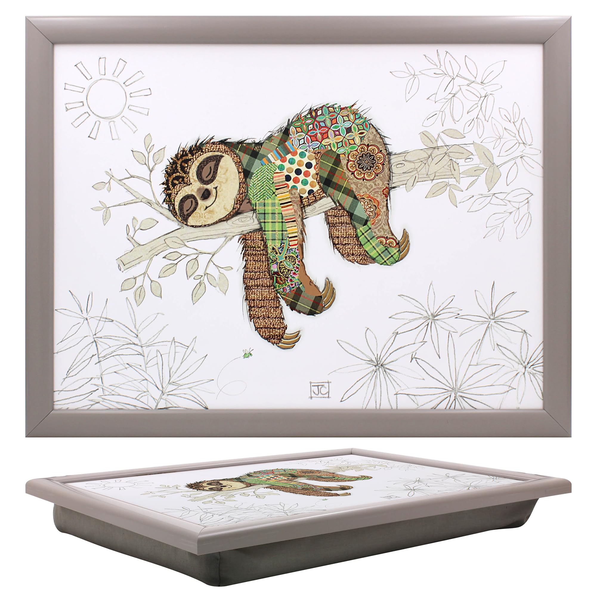 Lesser & Pavey Bug Art Simon Sloth Laptray With Bean Bag for Serving Dishes | Lovely Lap Trays for Eating on Lap for Dinner or Breatfast | Newly Designed Food Trays for Lap