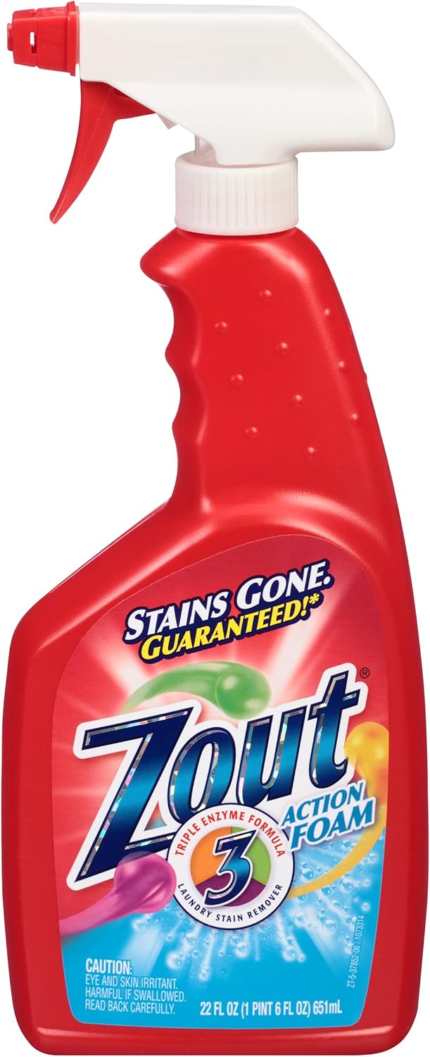 Zout Triple Enzyme Formula Laundry Stain Remover Foam, 22