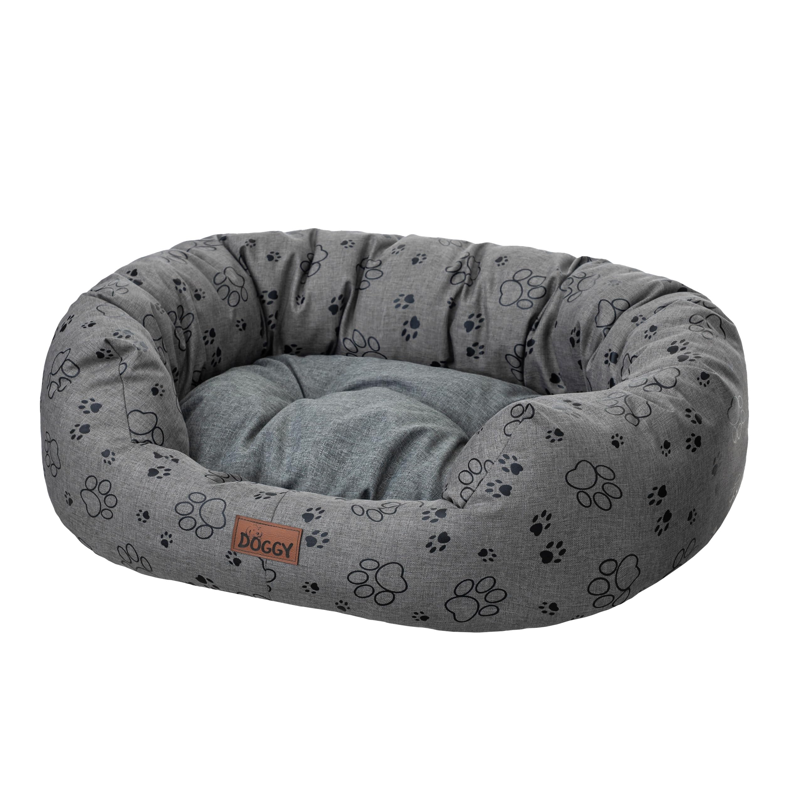 DOGGY Legowisko dla psa – kosz dla małych, średnich i dużych psów – wygodne legowisko dla zwierząt domowych – sofa dla psów – poduszka dla psów – odporna na działanie wody – XL 94 x 75 cm – grafitowe