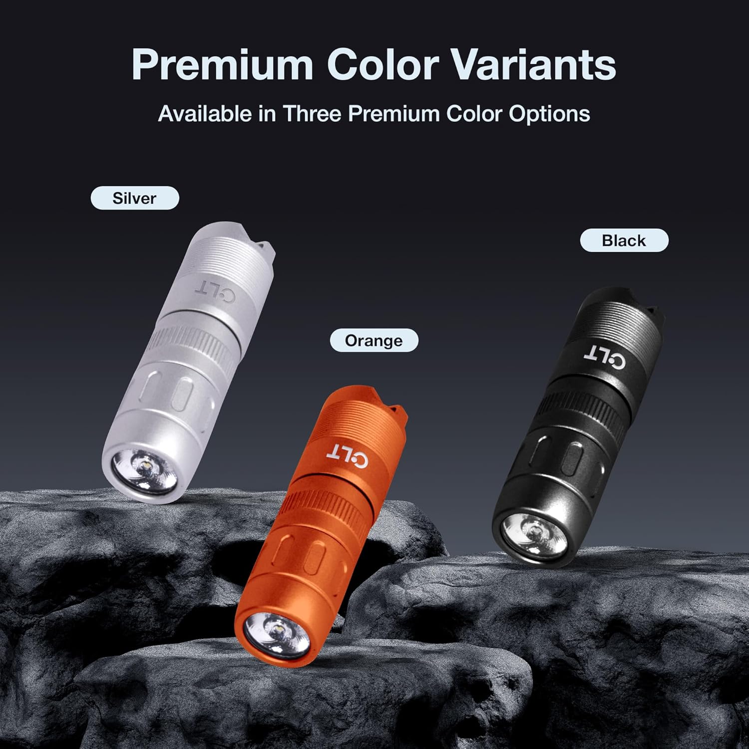 CLT Mini EDC Rechargeable Flashlight Magnetic Keychain, Snap on/off, 105 Lumen, Portable and Compact LED Keychain Flashlights - Durable Built-in Battery Ideal for Everyday Carry (Orange)