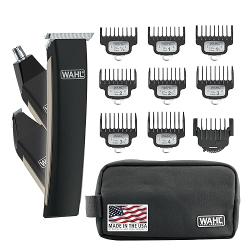 Wahl Recortadora de barba recargable de iones de litio 2.0 para hombres, recortadora de pelo facial con cuchilla en T de precisión para aseo, cabeza