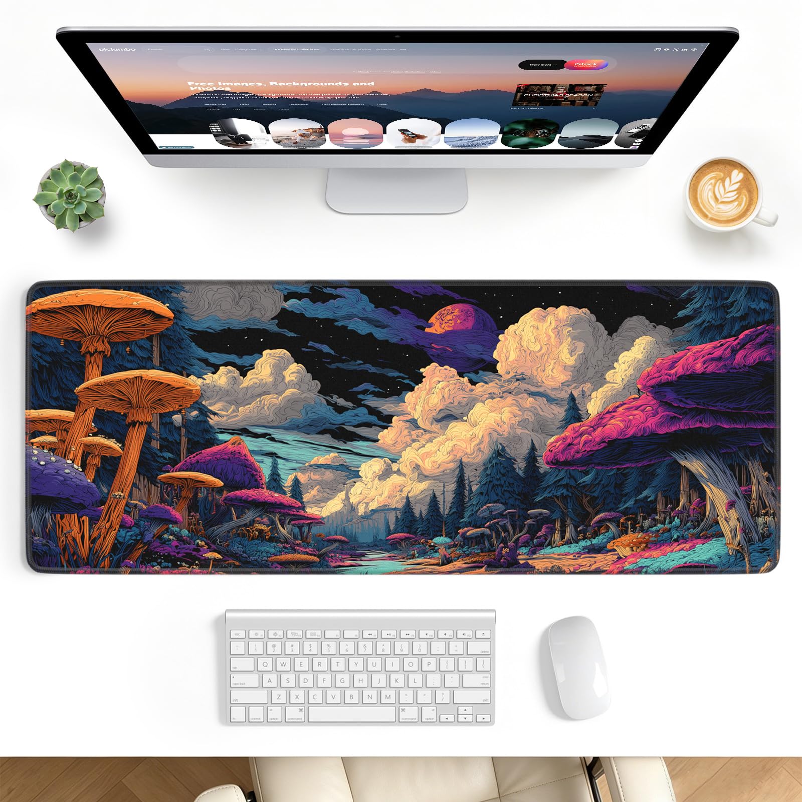 Stanploe Gaming Mouse Pad, Extended Desk Mat, Stitched Edges, Non-Slip Base