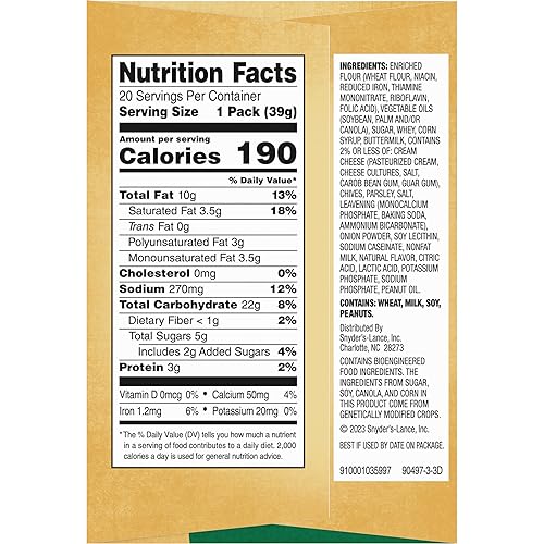 Vista 154 de Lance Galletas sándwich, mantequilla de maní ToastChee, 20 paquetes envueltos individualmente, 6 sándwiches cada uno