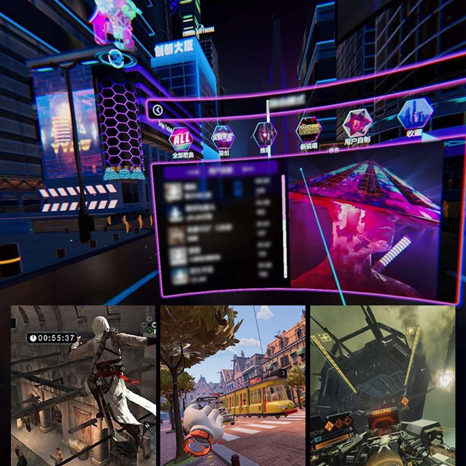2 Occhiali per realtà virtuale | occhiali per realtà virtuale giochi con smartphone | Virtual Reality cuffie cuffie occhiali per TV, film videogiochi Compatibile IOS, Zcsxk
