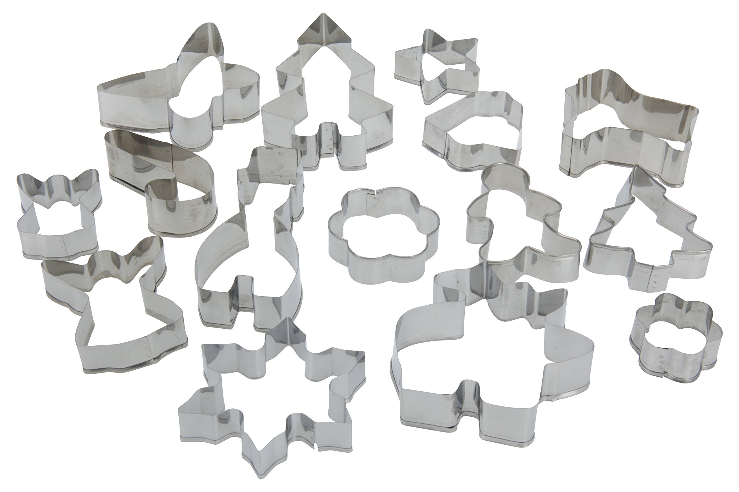 Viscio Trading 172513 Moulds Cookies in Tin Box, Stainless Steel, Silver, 18 x 18 x 8 cm