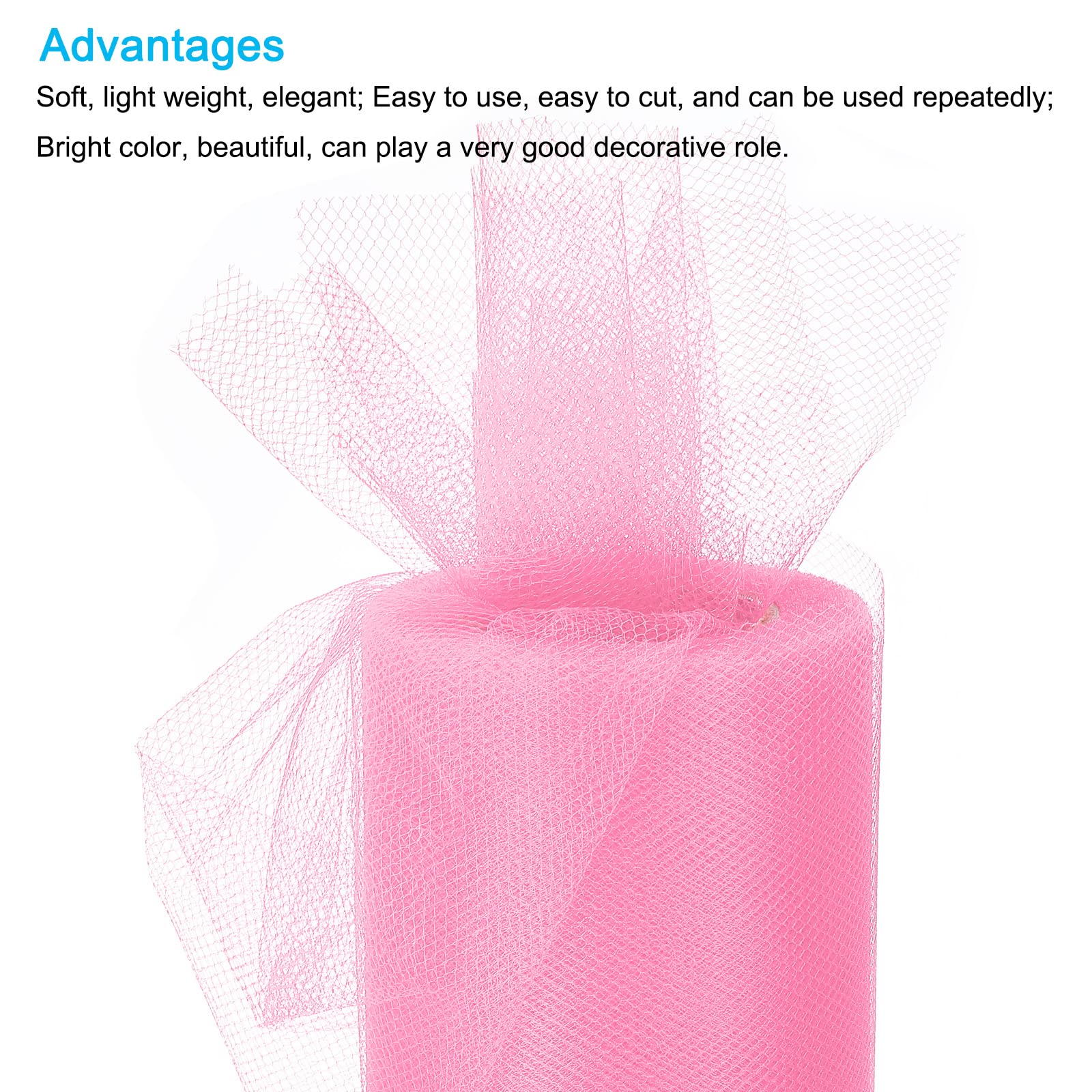 MECCANIXITY 6-Inch Wide Glitter Tulle Ribbon - 25 Yards Steel Blue Sparkly Netting For Crafts