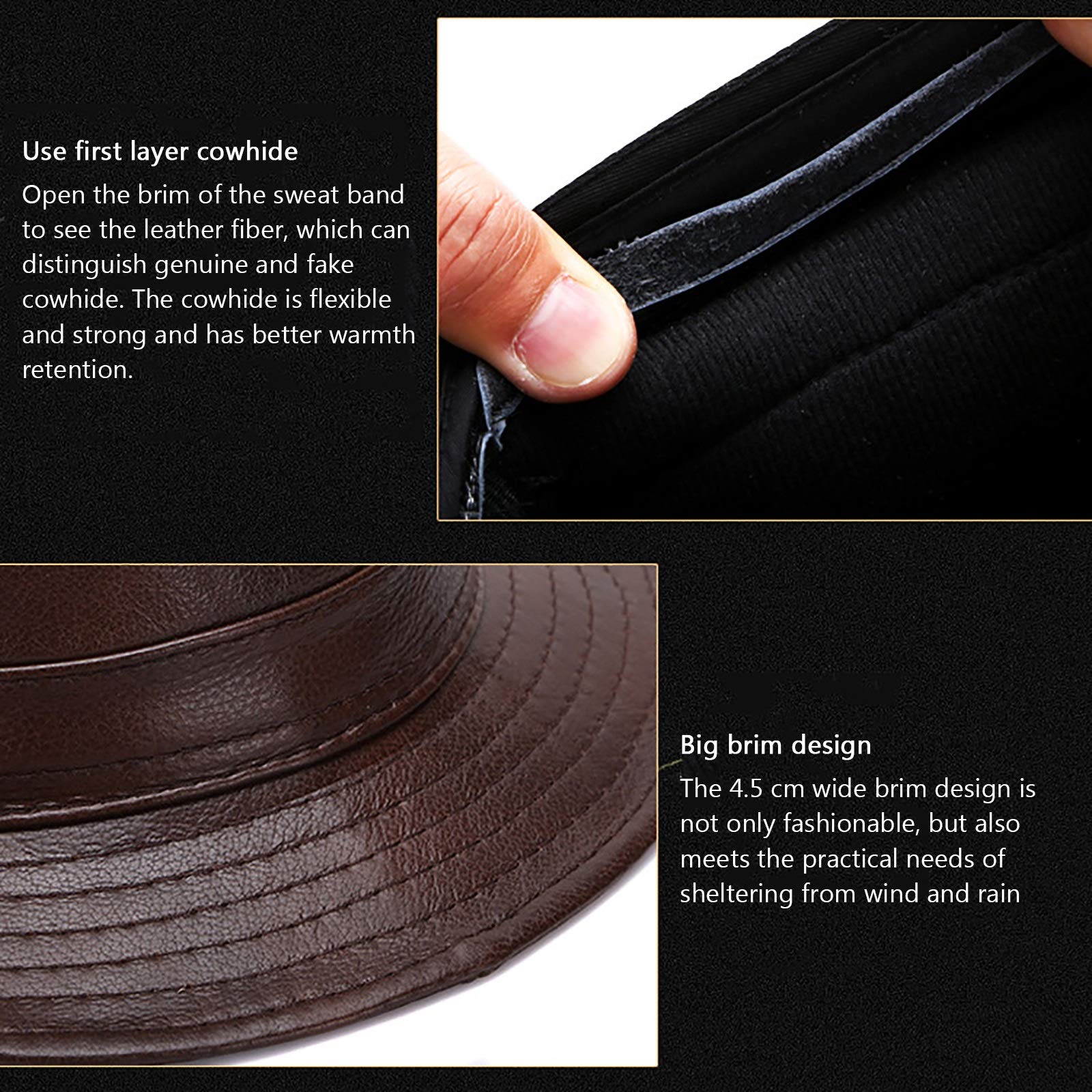 Sombreros de invierno, piel de oveja de los hombres jazz tapa de cuero corto tope top sombrero fiesta jugador vendia fedoras sombreros