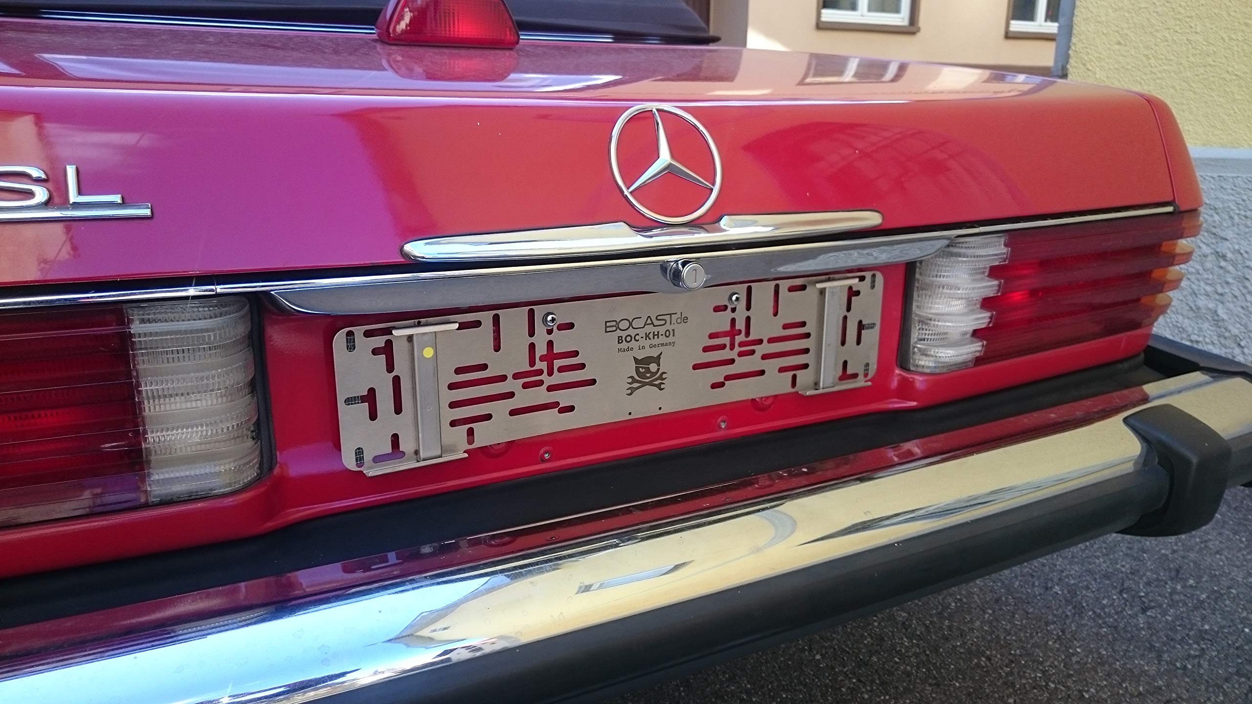 Edelstahl Kennzeichen Schnellwechselhalter PKW 520mm für Österreich UND Deutschland passend