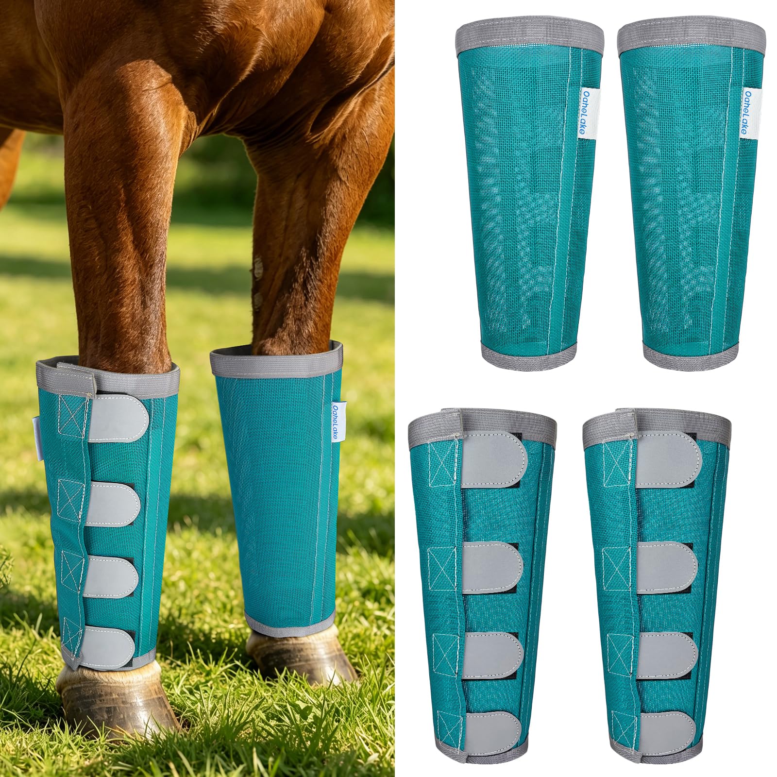 OAHELAKE Reflective Horse Fly Boots Set of 4 - boots and wraps | Mubboo
