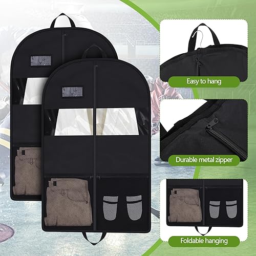 Miniatura 10 de 2 bolsas de hockey para ropa de hockey, bolsa de ropa individual de hockey con cremallera fuerte, bolsas de almacenamiento para trajes, sin polvo,