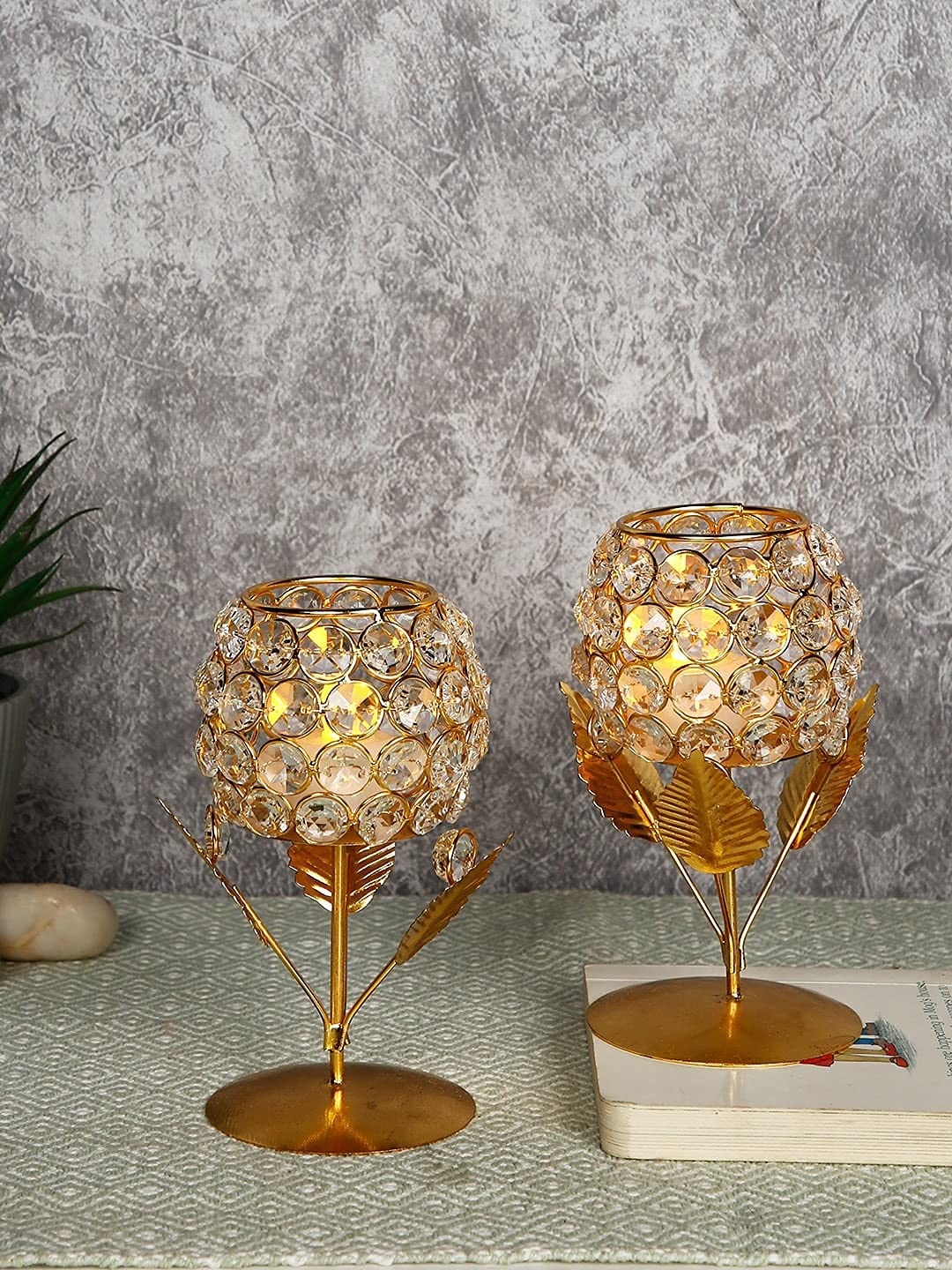 Collectible India Gold Plated Crystal Candle Holder Tea Light Stand Votive- Decorative Tealight Holders for Home Office Living Room Indoor Garden Dining Centerpiece Decoration (10 Box) Metal;Crystal (B0BDVP7VWM) Amazon Price History, Amazon Price Tracker