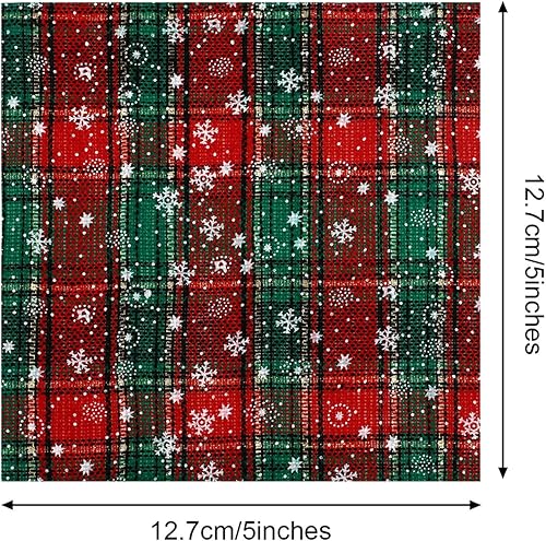 Miniatura 2 de Boao 40 piezas de tela de Navidad de 5 x 5 pulgadas, cuadrados de tela precortada, cuadros de copo de nieve, tiras de acolchado para Navidad,