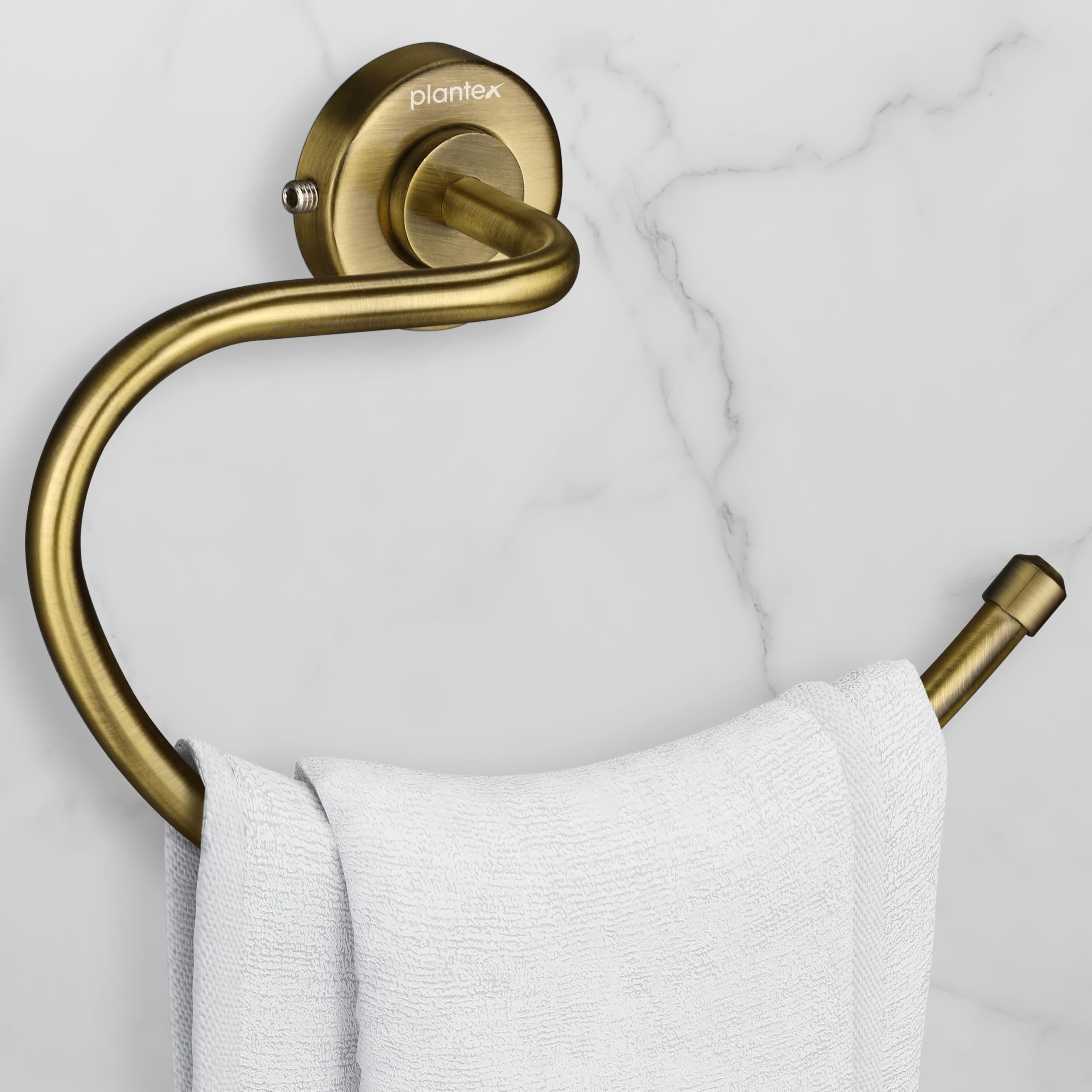 Plantex 304 Grade Stainless Steel Round Towel Holder for Washbasin/Bathroom/Towel Ring/Napkin Ring for Kitchen/Bathroom Accessories - Daizy (Antique)