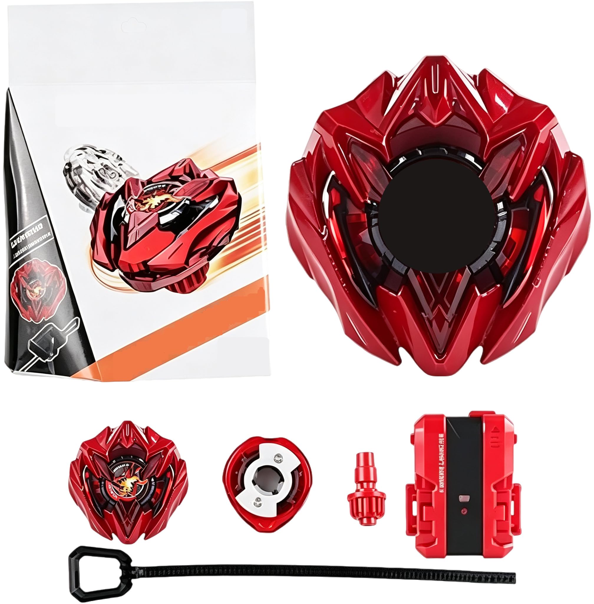 Spinning Top Deluxe Set, Includes String Launcher & Right-Spin Top, High-Speed Action & Epic Battles, Spinning Battle Toy for 14+ Year Old Teens and Adults (Red)