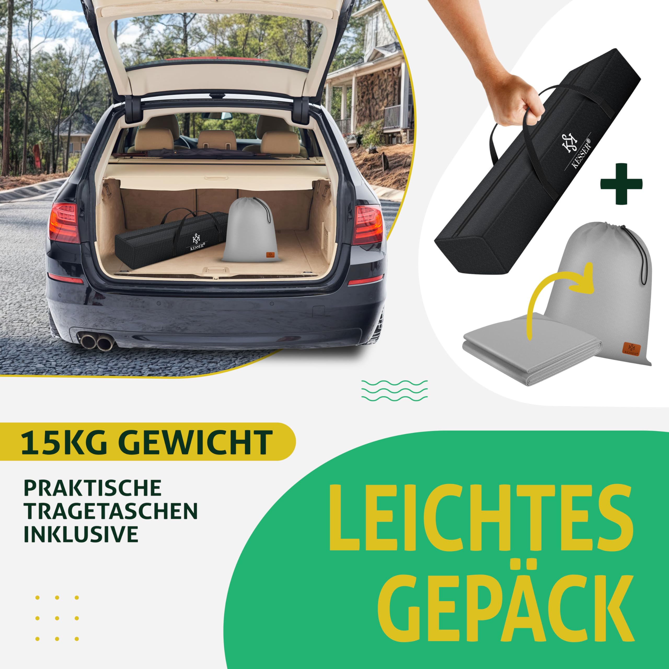 KESSER® Amaca HILL con telaio e cuscino - doppia amaca per 2 persone - solida struttura - capacità di carico 200 kg - per esterni ed interni - poltrona sospesa XXL doppia o multi-persona, Grigio