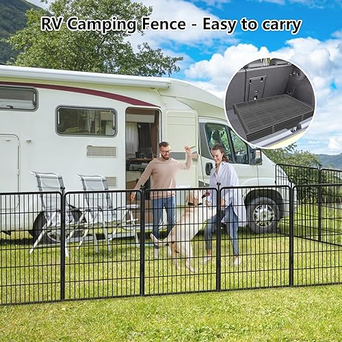 Vista 2 de Corralito para perros de 40 pulgadas de altura, valla portátil para perros, 10 paneles, corral para mascotas al aire libre para patio, corral